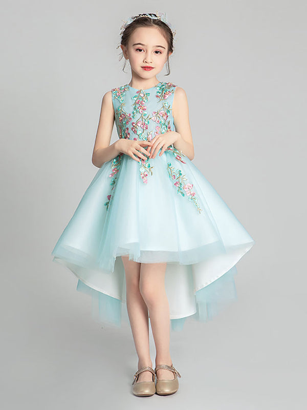 Evening Gown Princess Dress Flower Girls' Wedding Dress Sleeveless Performance Costume - Dorabear