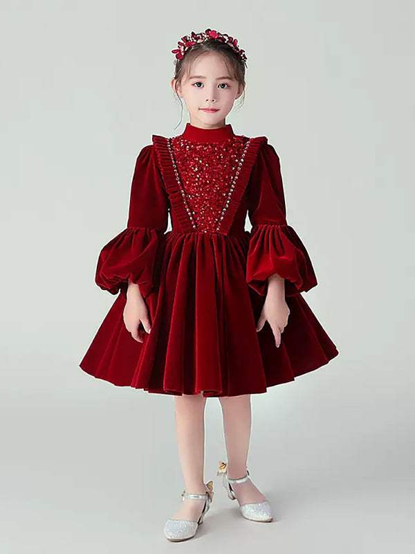 Evening Gown Princess Dress Long Sleeve Performance Costume Flower Girls Wedding Dress - Dorabear