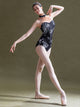 Halter Neck Pleated Mesh Stitching Leotard Ballet Training Clothes - Dorabear