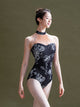 Halter Neck Pleated Mesh Stitching Leotard Ballet Training Clothes - Dorabear