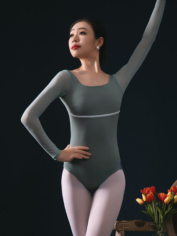 Ballet Net Gauze Long-sleeved Leotard Dance Practice Clothes - Dorabear