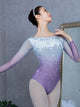 Basic Backless Gradient Print Training Clothes Ballet Leotard - Dorabear