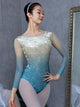 Basic Backless Gradient Print Training Clothes Ballet Leotard - Dorabear