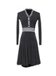 Autumn/Winter Rhomboid Stitching V-neck Latin Dance Dress - Dorabear