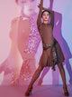 Latin Dance Skirt Leopard Print Contrast Color Practice Bottoms - Dorabear