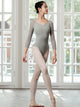 Stitching V-neck Three-quarter Sleeve Ballet Leotard Practice Clothes - Dorabear