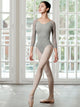 Stitching V-neck Three-quarter Sleeve Ballet Leotard Practice Clothes - Dorabear