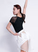 Summer Round Neck Short Sleeve Latin Dance Top Practice Clothes - Dorabear