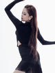 Winter Long-sleeved  Square Collar Exercise Clothes Latin Dance Top - Dorabear