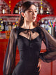 Latin Dance Mesh Long-sleeved Leotard Black Practice Clothes - Dorabear