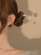 Flash Diamond Fox Hairpin Ancient Style Pearl Tassel Coiled Hair Accessories - Dorabear