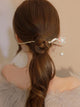 Flash Diamond Fox Hairpin Ancient Style Pearl Tassel Coiled Hair Accessories - Dorabear