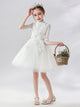 Flower Girl Princess Dress Autumn/Winter Girls' Long Sleeve Gown Puffy Performance Costume - Dorabear