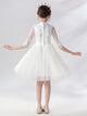 Flower Girl Princess Dress Autumn/Winter Girls' Long Sleeve Gown Puffy Performance Costume - Dorabear