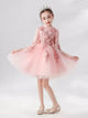 Flower Girl Princess Dress Autumn/Winter Girls' Long Sleeve Gown Puffy Performance Costume - Dorabear