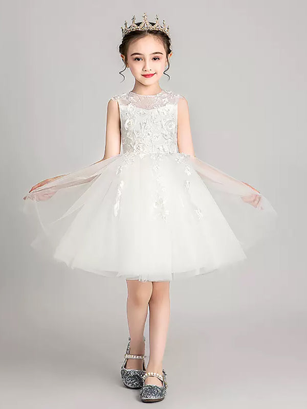 Flower Girl Princess Dress Girls' Puffy Wedding Dress Fashionable Evening Gown - Dorabear