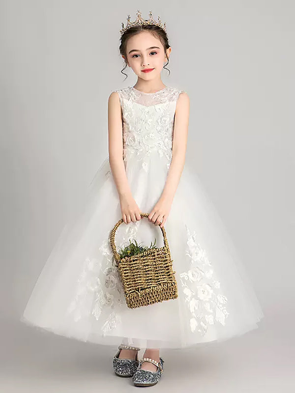 Flower Girl Princess Dress Girls' Puffy Wedding Dress Fashionable Evening Gown - Dorabear