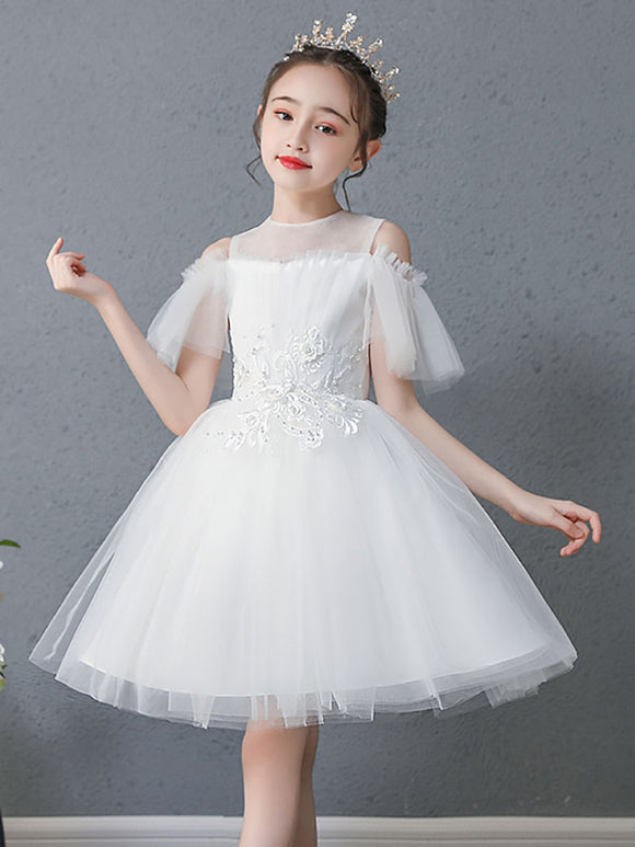 Flower Girl Wedding Dress Autumn/Winter Piano Performance Costume Girls Gown Princess Dress - Dorabear