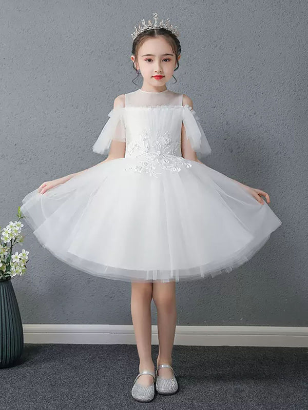 Flower Girl Wedding Dress Autumn/Winter Piano Performance Costume Girls Gown Princess Dress - Dorabear