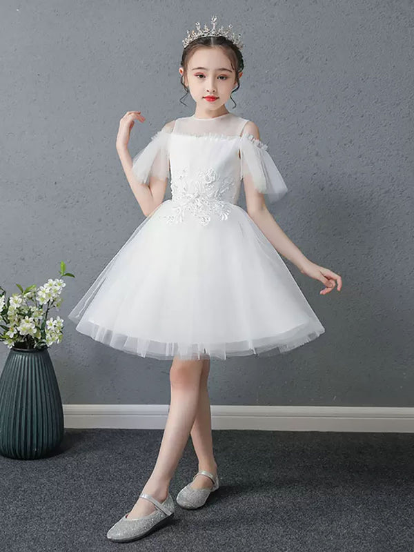 Flower Girl Wedding Dress Autumn/Winter Piano Performance Costume Girls Gown Princess Dress - Dorabear