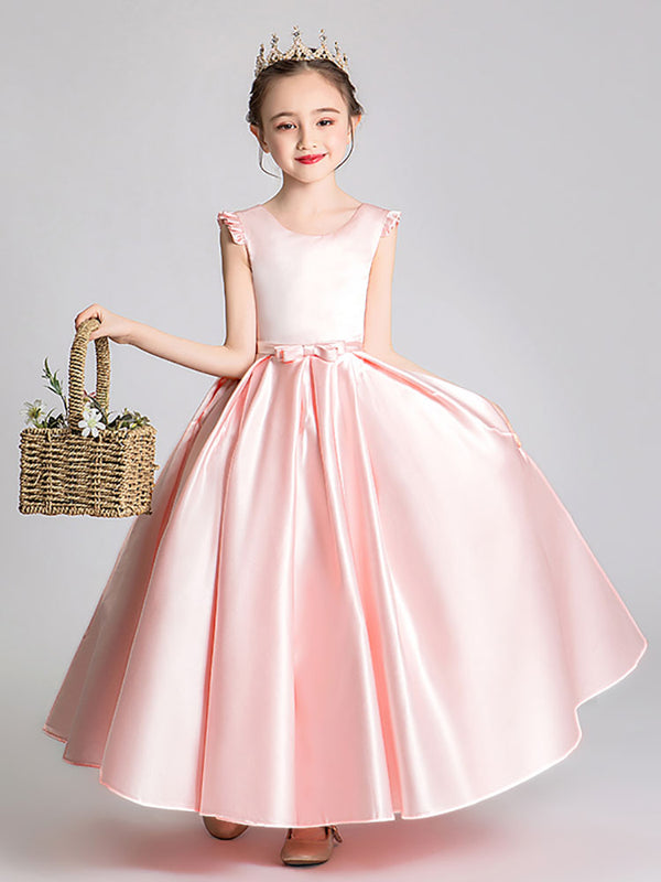 Flower Girl Wedding Dress Girls' Piano Performance Costume Sleeveless Evening Gown - Dorabear