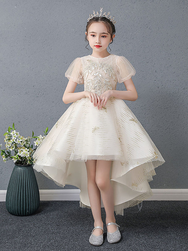 Flower Girl Wedding Dress Piano Performance Costume Girls Evening Gown Princess Dress - Dorabear