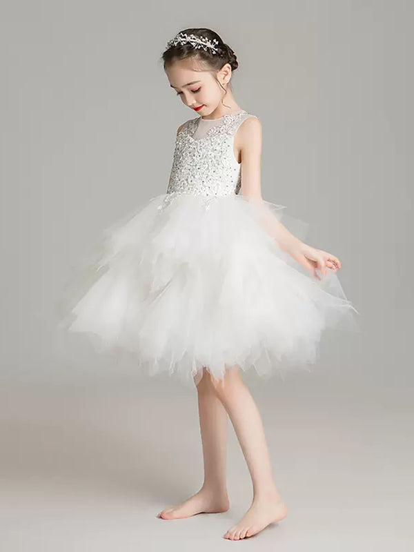 Flower Girl Wedding Dress Piano Performance Costume High-end Gown Girl Princess Dress - Dorabear