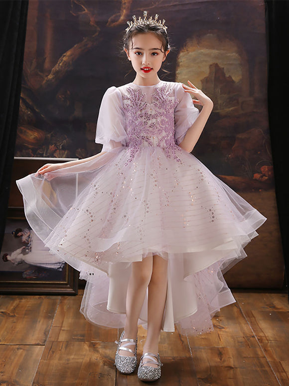 Flower Girl Wedding Dress Princess Dress Puffy Evening Gown Piano Performance Costume - Dorabear