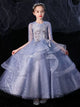 Flower Girl Wedding Dress Puffy Princess Dress Performance Costume Autumn/Winter Evening Gown - Dorabear