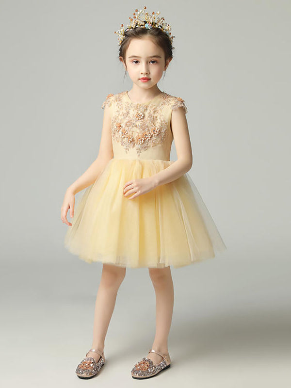 Flower Girl Wedding Gown Princess Dress Girls High-end Piano Performance Costume - Dorabear