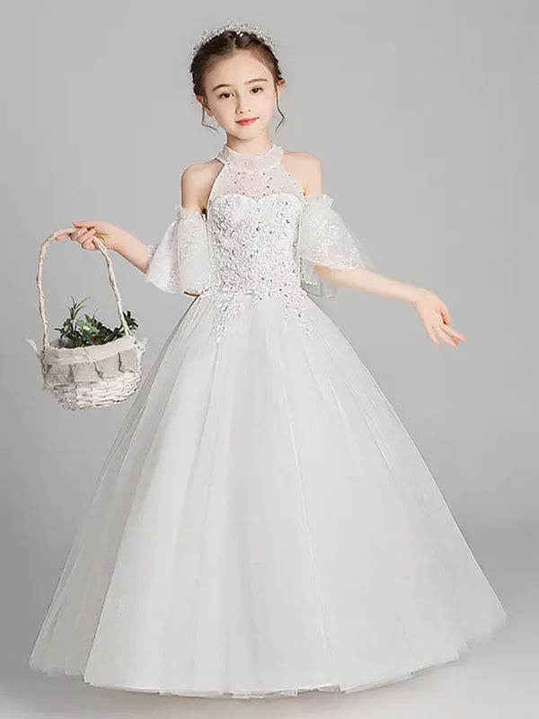 Flower Girls Wedding Dress Princess Dress Evening Gown Piano Performance Costume - Dorabear