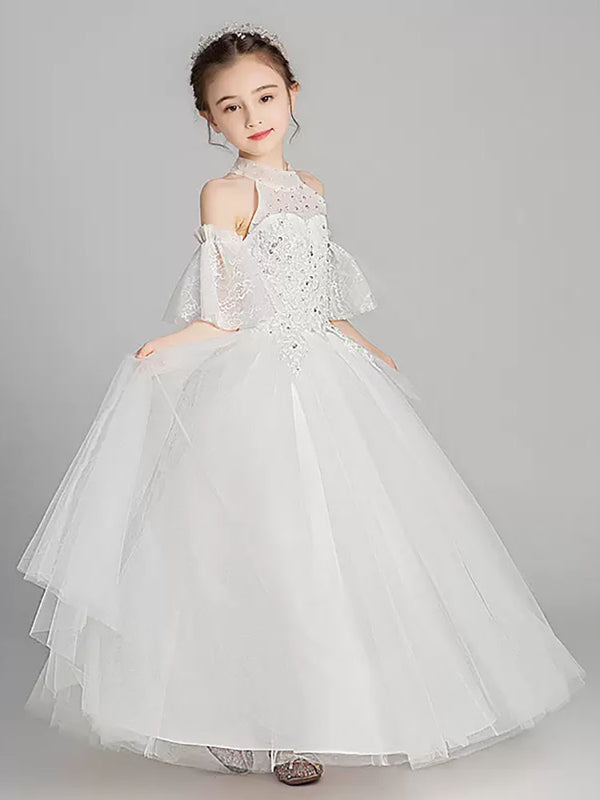 Flower Girls Wedding Dress Princess Dress Evening Gown Piano Performance Costume - Dorabear