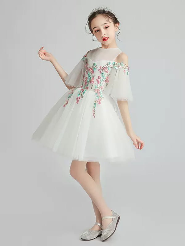 Flower Girls Wedding Gown Princess Dress Piano Performance Costume Evening Dress - Dorabear