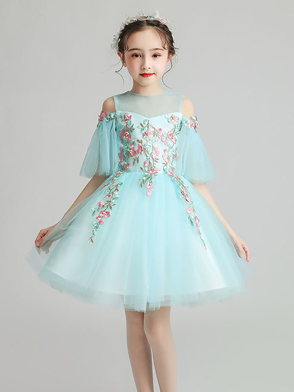 Flower Girls Wedding Gown Princess Dress Piano Performance Costume Evening Dress - Dorabear