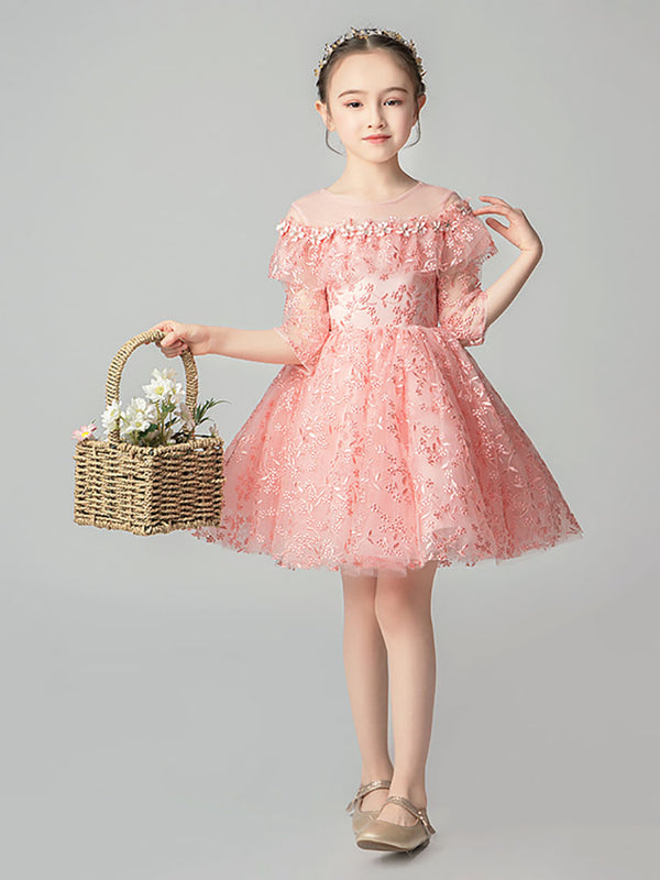 Flower Girls' Wedding Gown Princess Dress High-end Piano Performance Costume - Dorabear