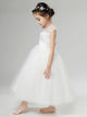 Flower Kid's Princess Dress Long Fluffy Wedding Gown Girl Piano Performance Costume - Dorabear