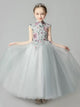 Flower Kid's Wedding Dress Catwalk Long Performance Costume Girls Evening Gown - Dorabear