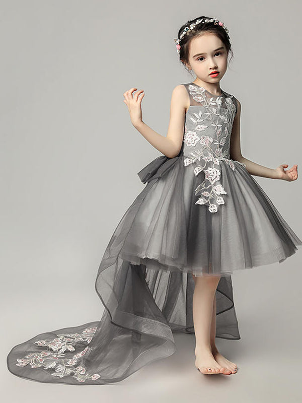 Flower Kid's Wedding Dress Girls Evening Gown Princess Dress Piano Performence Dress - Dorabear