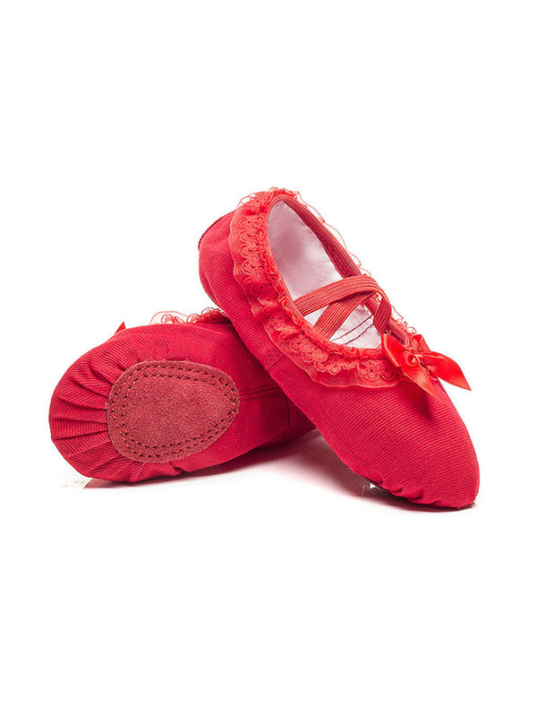 Frenulum-free Lace Bow Soft-soled Ballet Dance Shoes - Dorabear