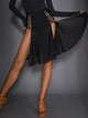 Front High Slit Latin Dance Tassel Thickened Mesh Skirt - Dorabear