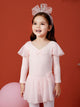 Front V-Neck Hot Diamond Long Sleeve Ballet Dress Practice Clothes - Dorabear