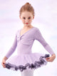 Autumn/Winter Dance Dress V-neck Lace Trim Long-sleeved Ballet Clothes - Dorabear