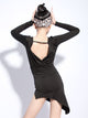 Loose V-neck Long-sleeved Latin Dance Dress Practice Clothes - Dorabear