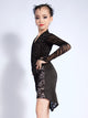 Autumn/Winter V-neck Long-sleeved Latin Dance Dress Practice Clothes - Dorabear