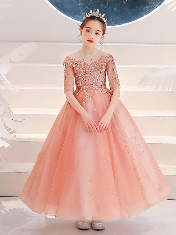 Girls Banquet Dress Piano Performance Costume Flower Kid's Princess Dress Wedding Gown - Dorabear