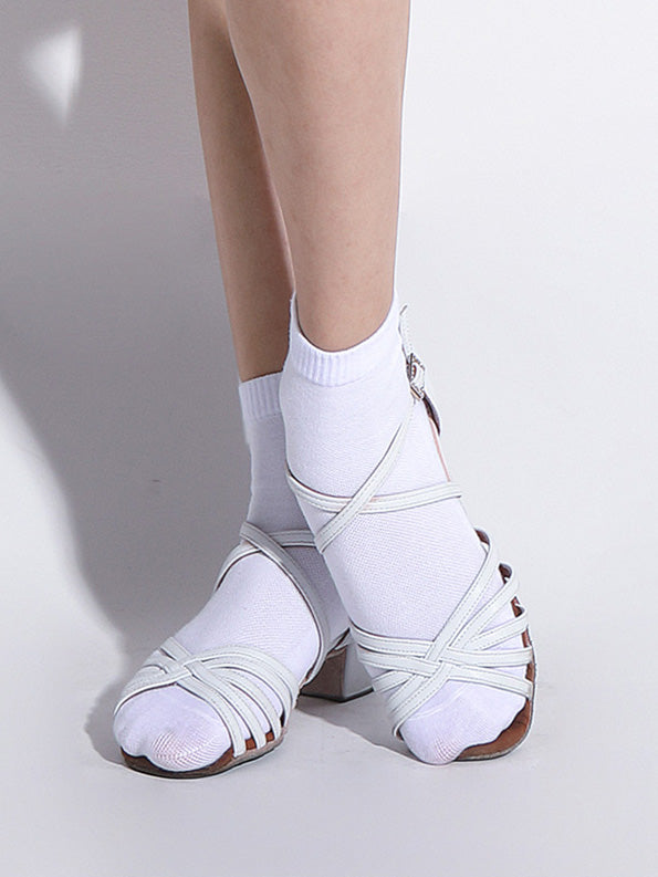 Dance Practice Socks Latin Dance White Boat Socks Accessories - Dorabear