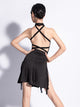 Halter neck Backless Exercise Clothing Summer Tassel Performance Dress - Dorabear