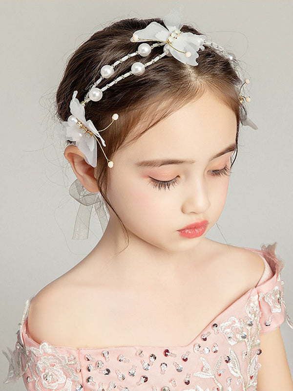 Headwear White Butterfly Wreath Headband Accessories Dance Performance Jewelry - Dorabear