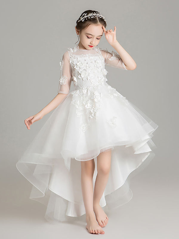 Girls High-end Piano Performance Costume Flower Girl Princess Dress Evening Gown - Dorabear