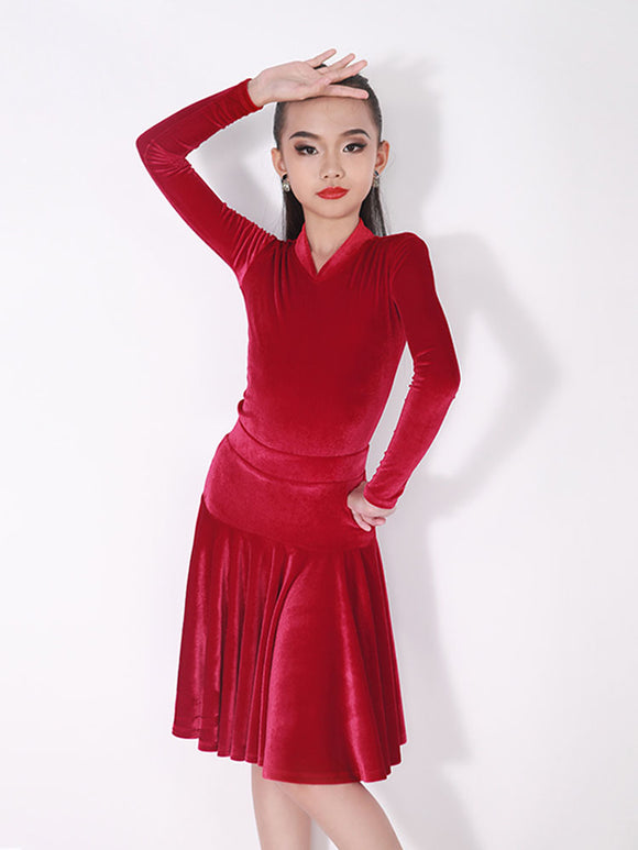 Latin Competition Costumes AutumnWinter Long Sleeve Dance Dress - Dorabear